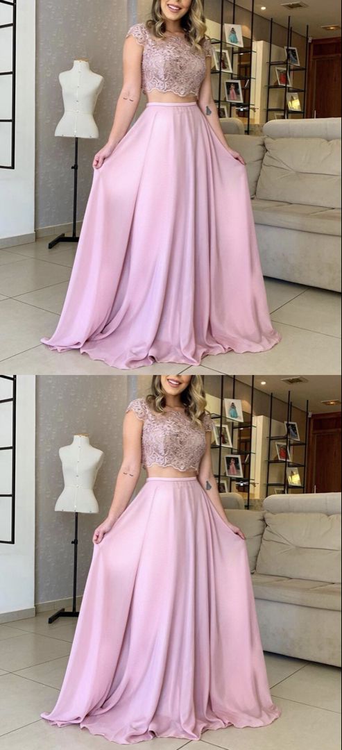 Mauve Pink Prom Dresses Two Piece cg16411
