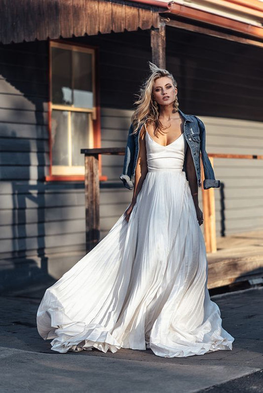 A-line V neck Prom dress, long prom dress , sexy prom dress  cg1643