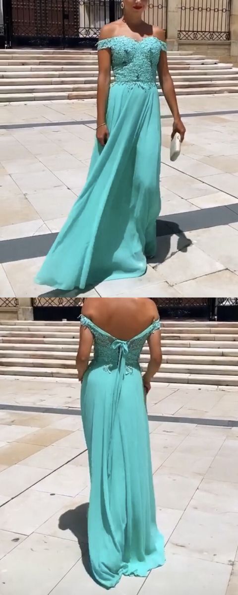 Lace Off Shoulder Prom Dresses Chiffon Long cg16530