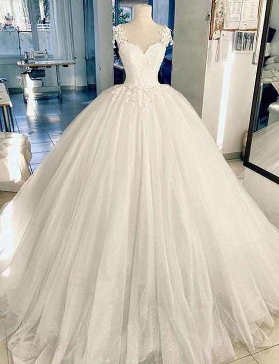 white ball gown wedding/prom dresses cg16537