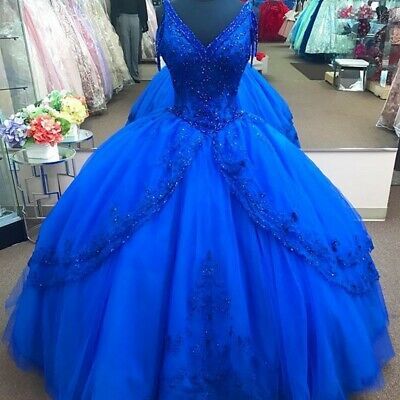 Royal Blue Ball Gown Quinceanera Dresses Ruffles Princess Sweet 16 Dress Prom dresses cheap cg16544