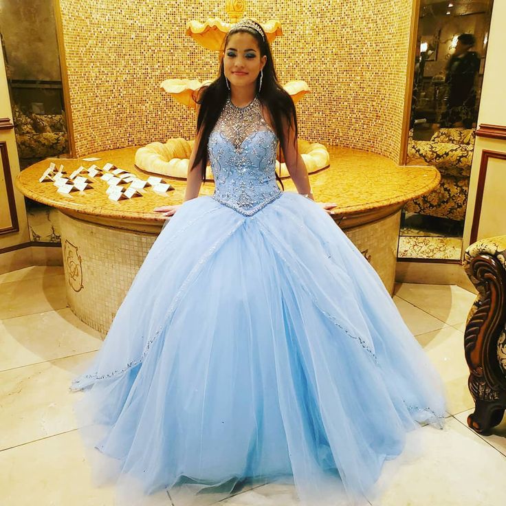 Blue Ball Gown Quinceanera Dresses Princess Sweet 16 Dress Prom dresses cheap cg16545