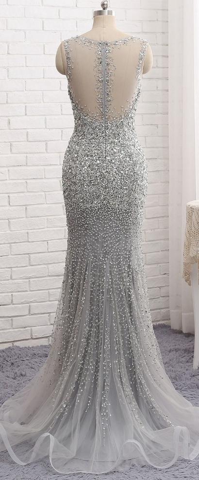 Fashion Mermaid Floor-Length Prom Dress with Full Beading,Long Formal Dress cg16603