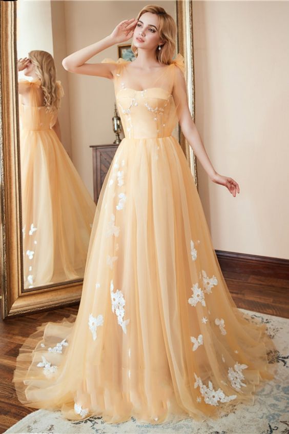 Sweetheart Champagne Long Prom Dress cg16628