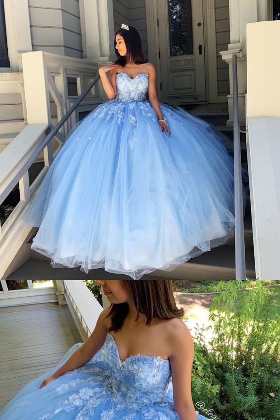 Princess Sweetheart Blue Quinceanera Dress Prom Dress cg16788