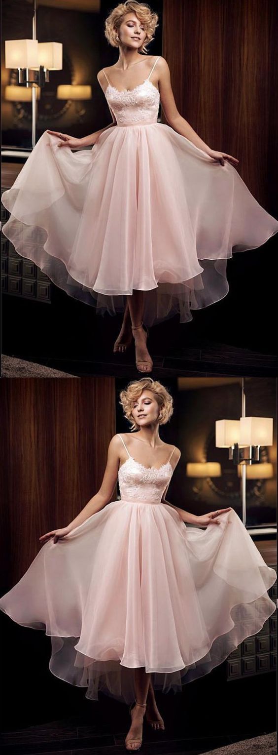 High Low Homecoming Dresses Spaghetti Straps cg16802