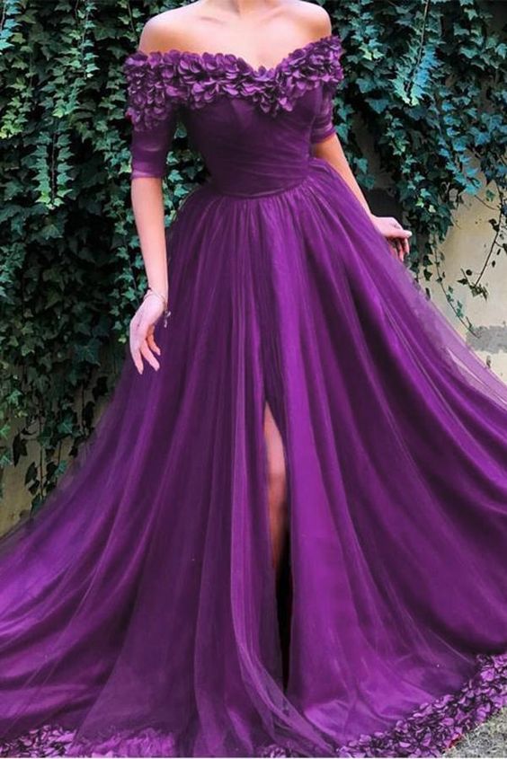 Luxury Off Shoulder Sweetheart Prom Dress with Appliques Party Gown cg16823