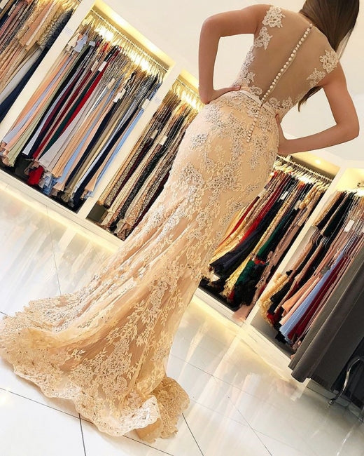 Elegant evening dresses with lace | Prom dresses long cheap cg16873