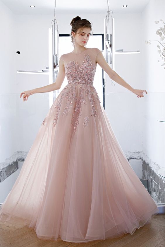 2021 pink long prom dress formal dress cg16970
