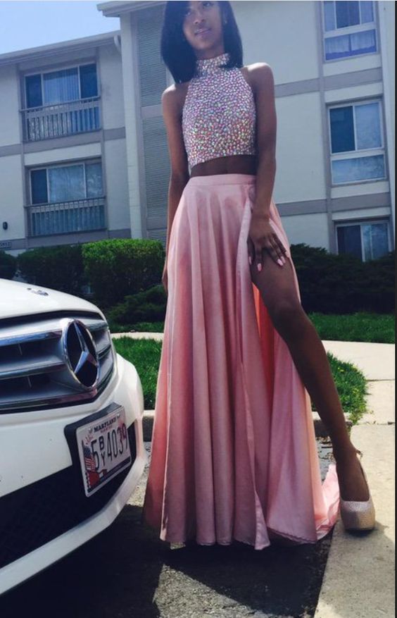 Beautiful A Line pink Long Prom/Evening Dress cg17026