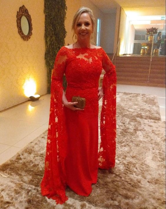 prom dresses Modest Cape Sleeves Mermaid Evening Dress For Mother Of The Bride cg17034