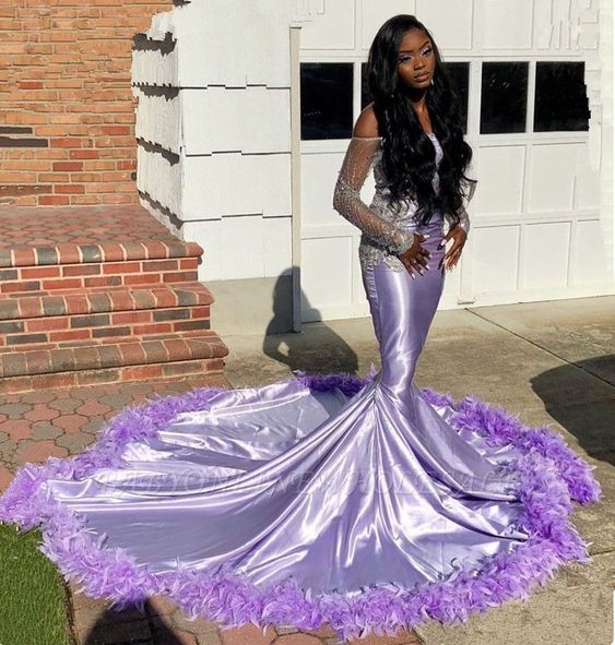 Mermaid Off-the-shoulder Long Sleeves Beading Appliques Court Train Prom Dresses cg17090