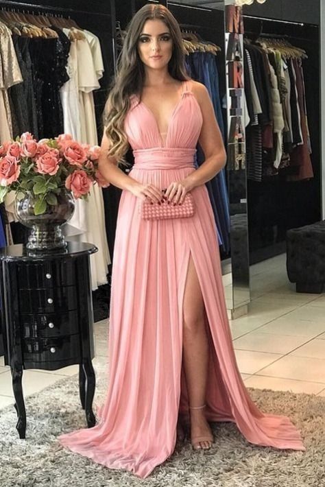 A-Line Long Chiffon Prom Dresses Formal Evening Gowns cg17117