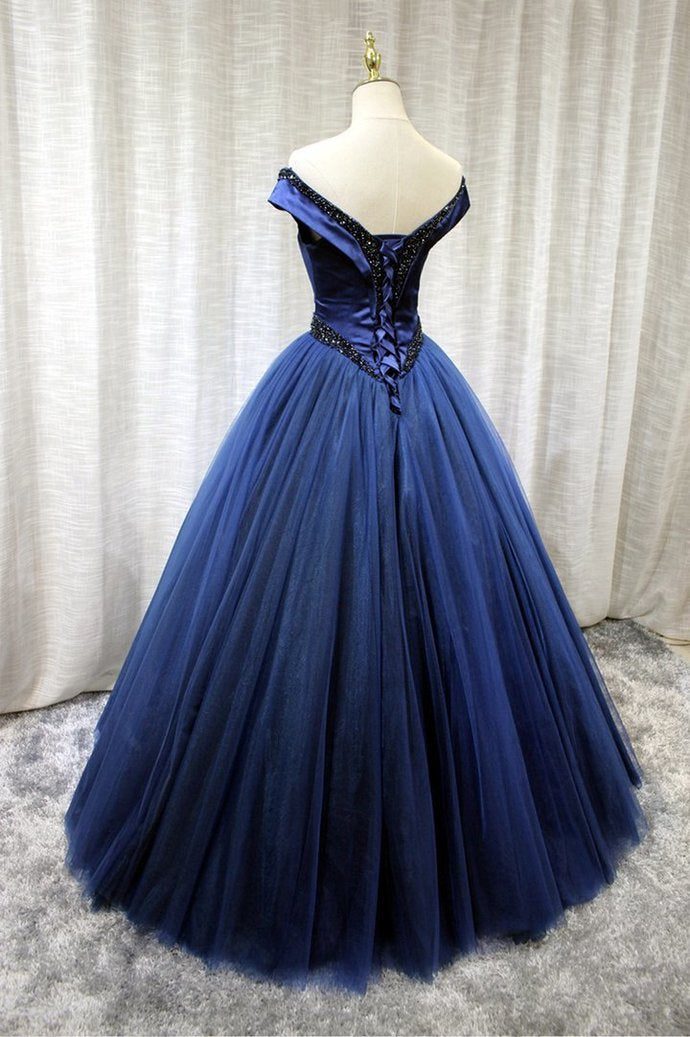 Elegant tulle beads long prom dress evening dress cg17215