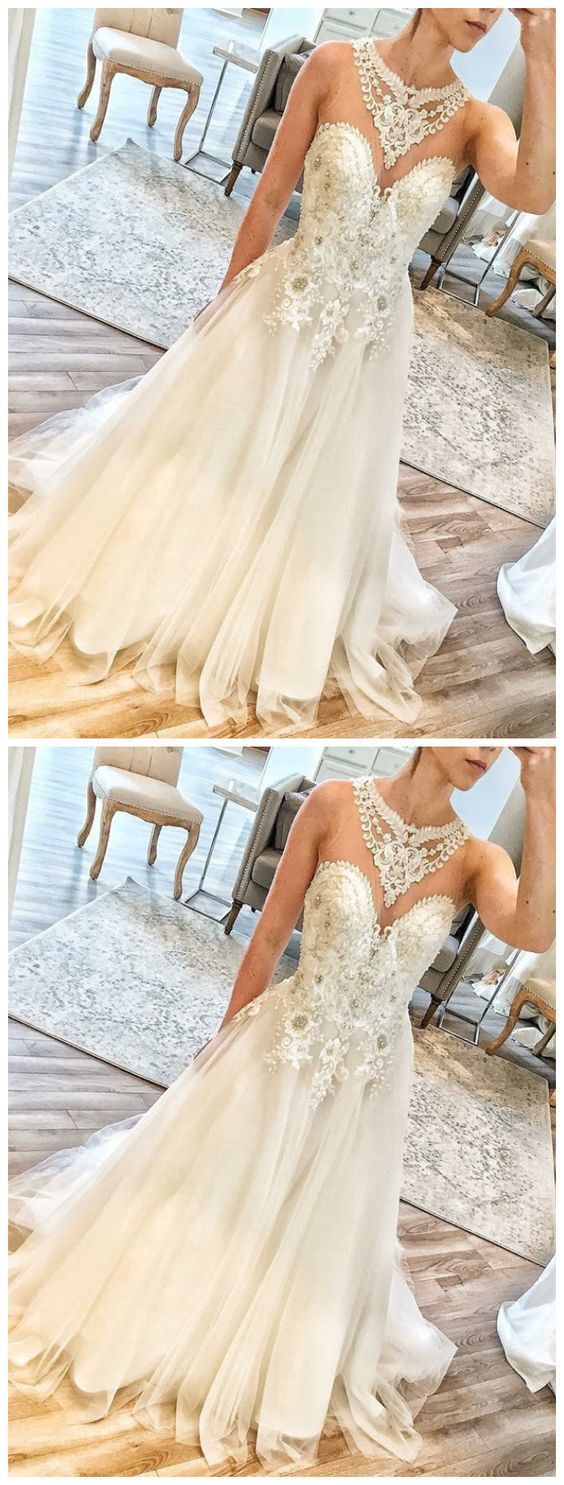 Sweetheart lace tulle prom dress , charming prom dress cg17290