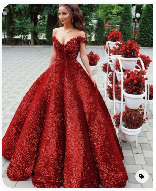 Off The Shoulder Red Ball Gown Prom Dress Quinceanera Dress cg17336