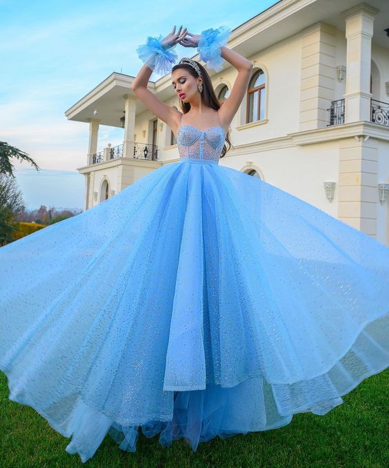 long prom dress priness tulle dress formal dress cg17396
