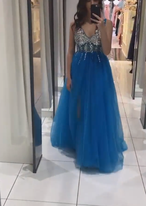 Stunning Blue Formal Dress long prom dress formal dress cg17403