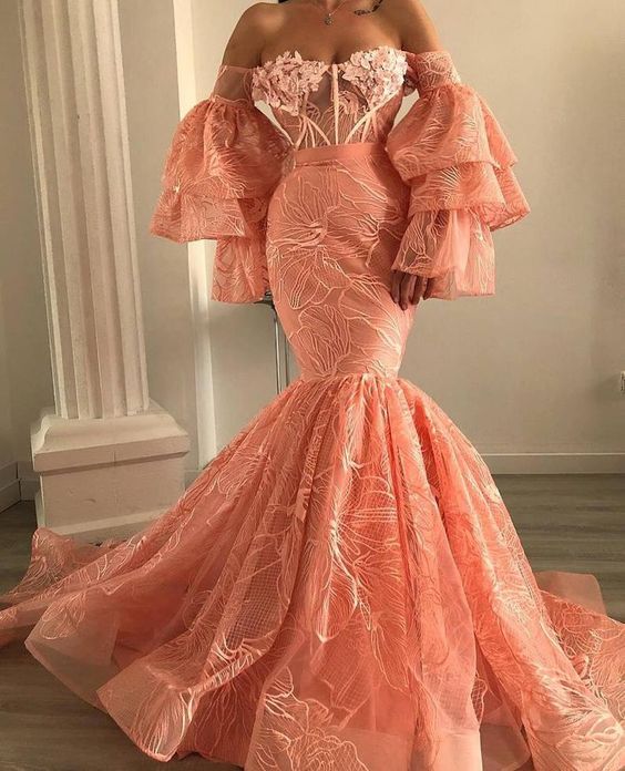 African Women Lace Cold Shoulder Dress, Women Lace Sequin Dress, African Fashion, Women Clothing, Lace Mermaid Dress, Prom Fashion cg17492