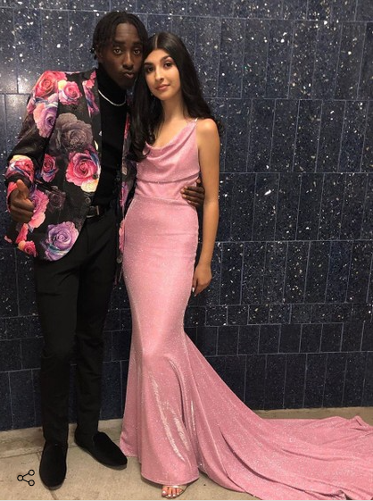 Trumpet/Mermaid Cowl Neck Shimmer Crepe Sweep Train Prom Dresses cg17533