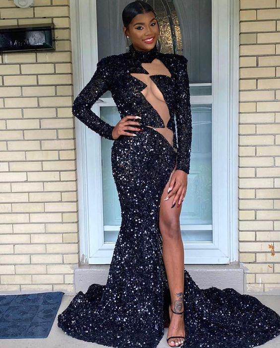 long mermaid sequin long prom dress cg17548