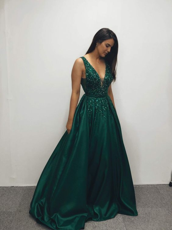 Emerald Green Prom Dress evening dress cg17619