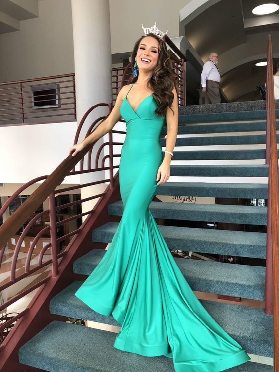 Spaghetti Straps Mermaid Long Prom Dress cg17722