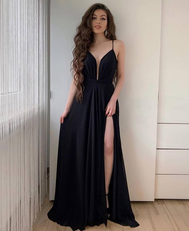 Charming V-Neck A-Line Prom Dresses,Long Prom Dresses,Cheap Prom Dresses cg17816