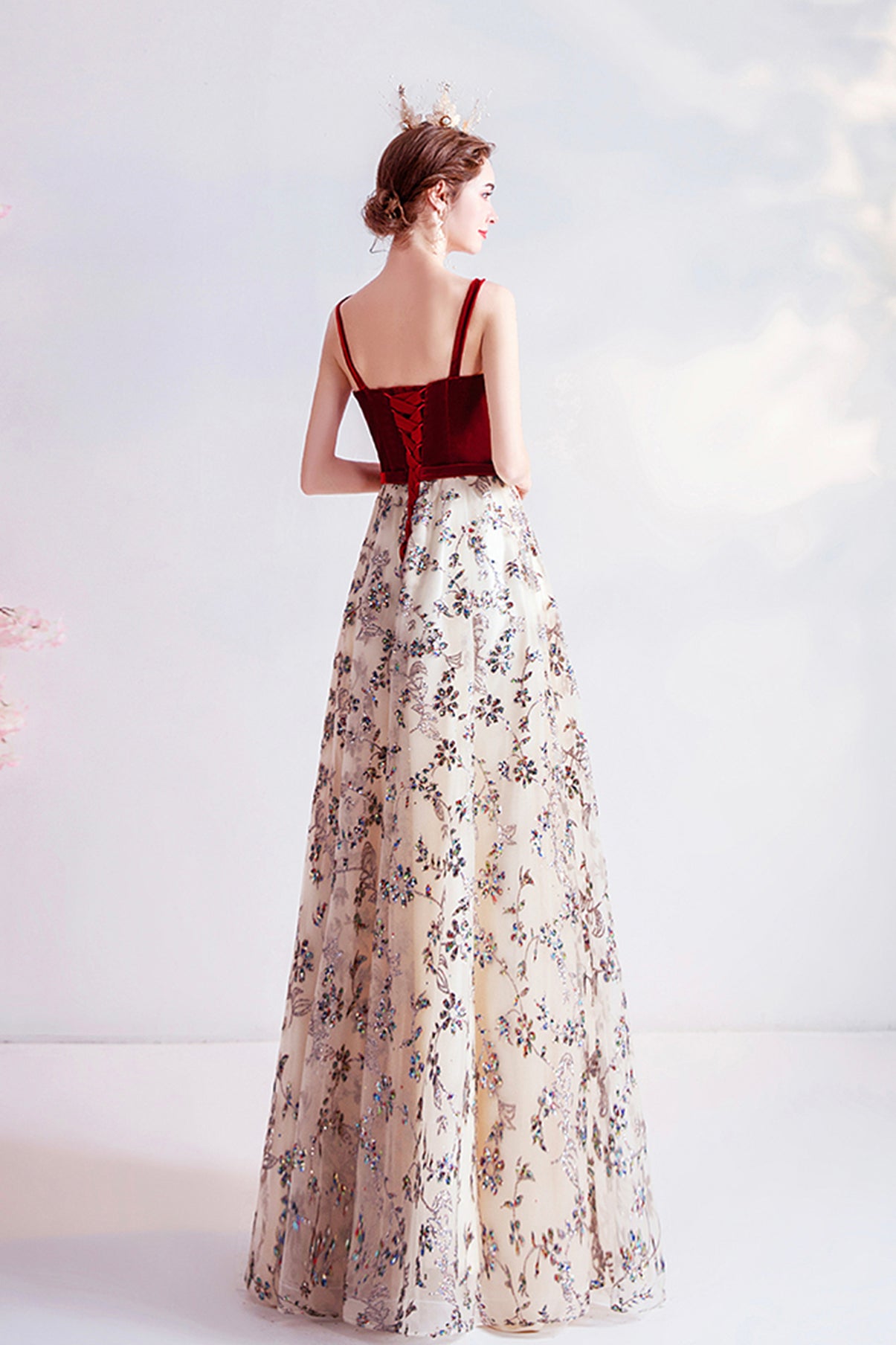 SHINY TULLE SEQUINS LONG PROM DRESS EVENING DRESS cg17898