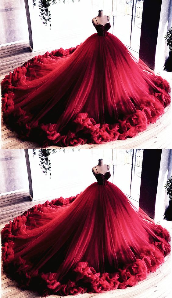 Burgundy Quinceanera Dresses Ball Gown prom dress cg18103