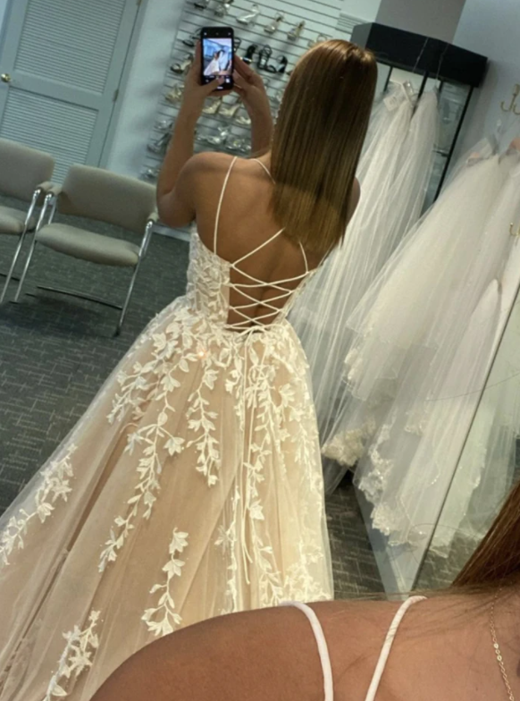 Stylish lace long A line ball gown prom dress formal dress cg18120