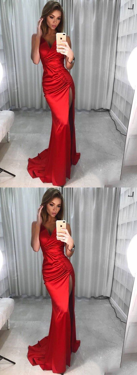 Stylish mermaid satin long prom dress, evening dress cg18227