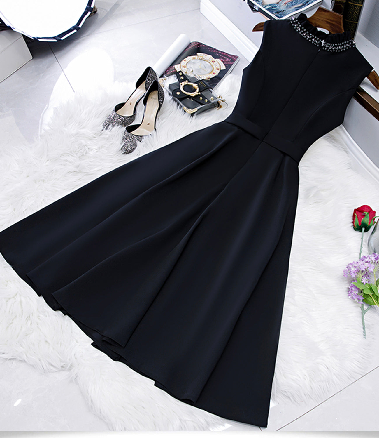 BLACK A LINE SHORT Homecoming Dress cg18257
