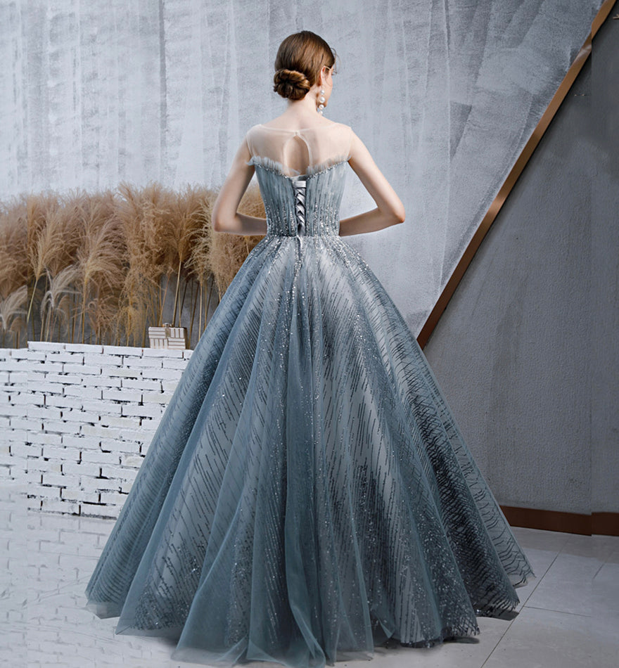 Amazing tulle sequins long ball gown dress formal dress prom dress cg18481