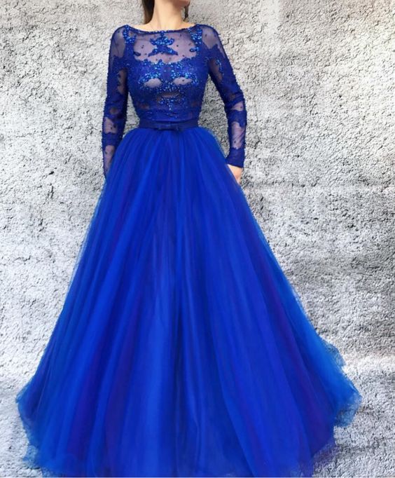 Long Prom Formal Evening Dress with long sleeve cg18489