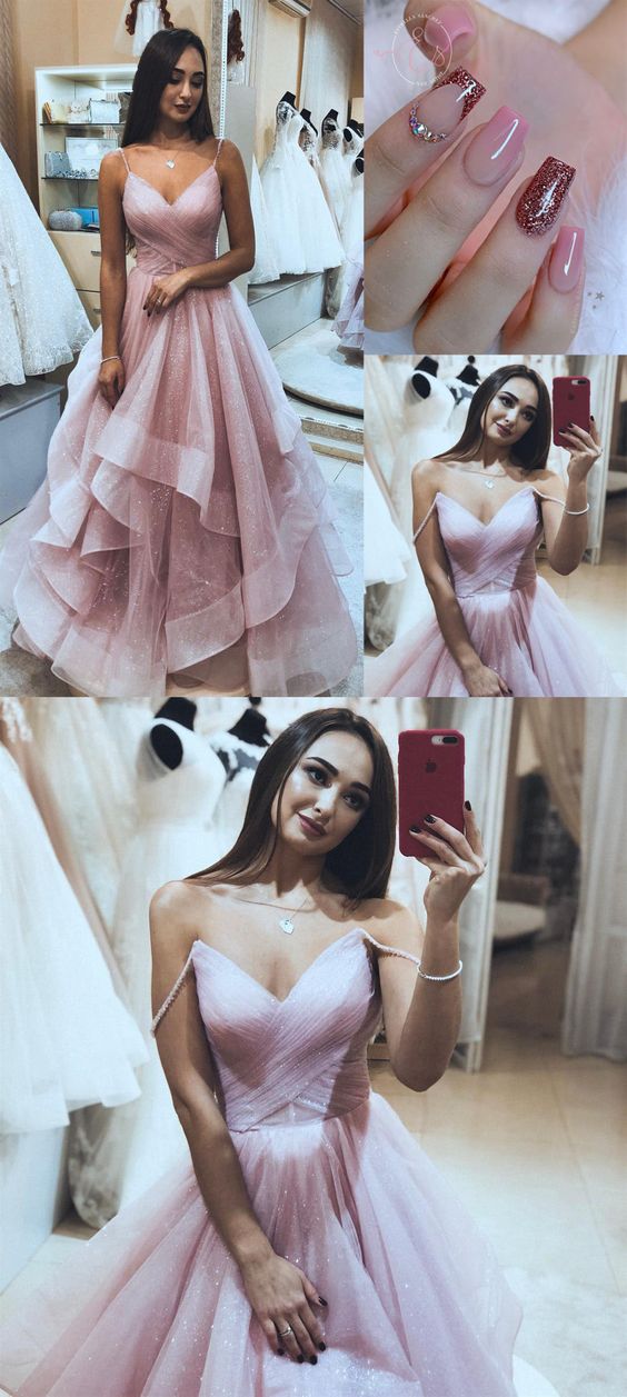 Sparkle Long Prom Dresses, Classy Ruffled Formal Party Dress, Unique Graduation Dress cg18498