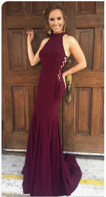 Modest Trumpet/Mermaid High Neck Prom Dresses cg18529