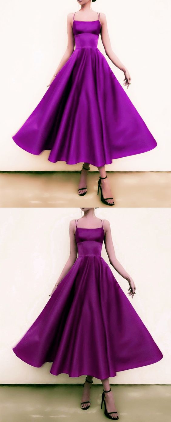 Purple Ball Gown Satin Dresses prom dresses cg18555