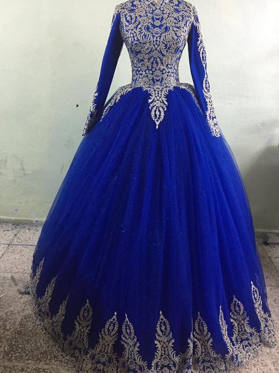 Elegant Prom Dresses Ball Gowns With Lace Appliques cg18748