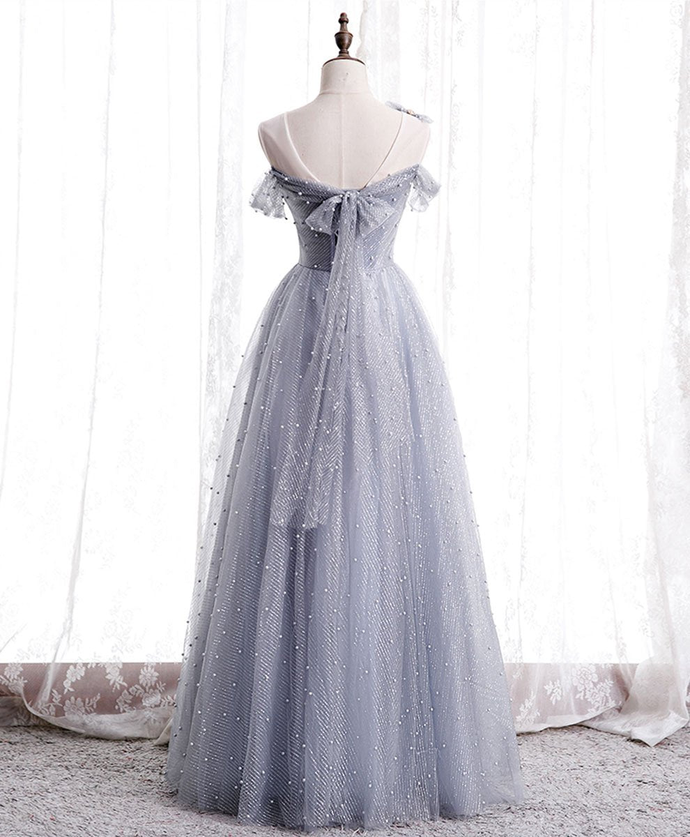 Tulle beads long prom dress tulle formal dress cg18750