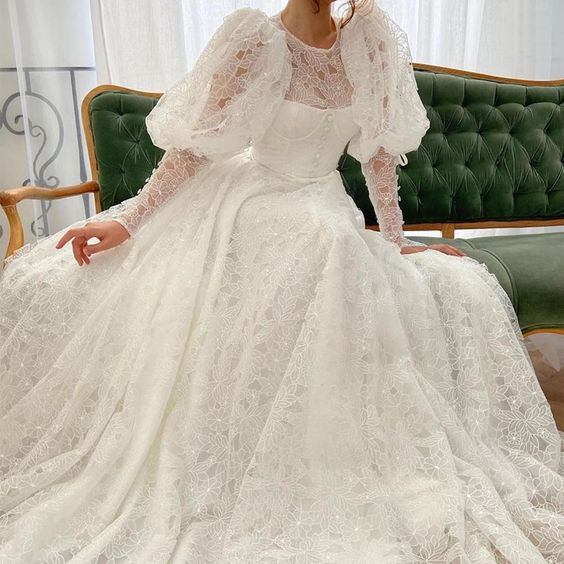 white lace applique prom dresses flare sleeve elegant sparkly prom gown 2021 cg18771