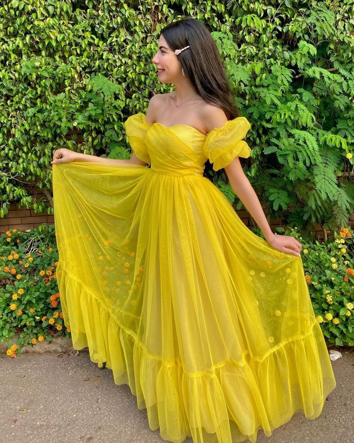 Yellow Prom Dress, Long Prom Dresses ,Formal Prom Dress cg18837