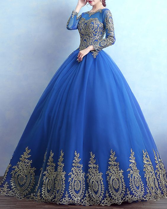 royal blue long ball gown prom dress cg18878