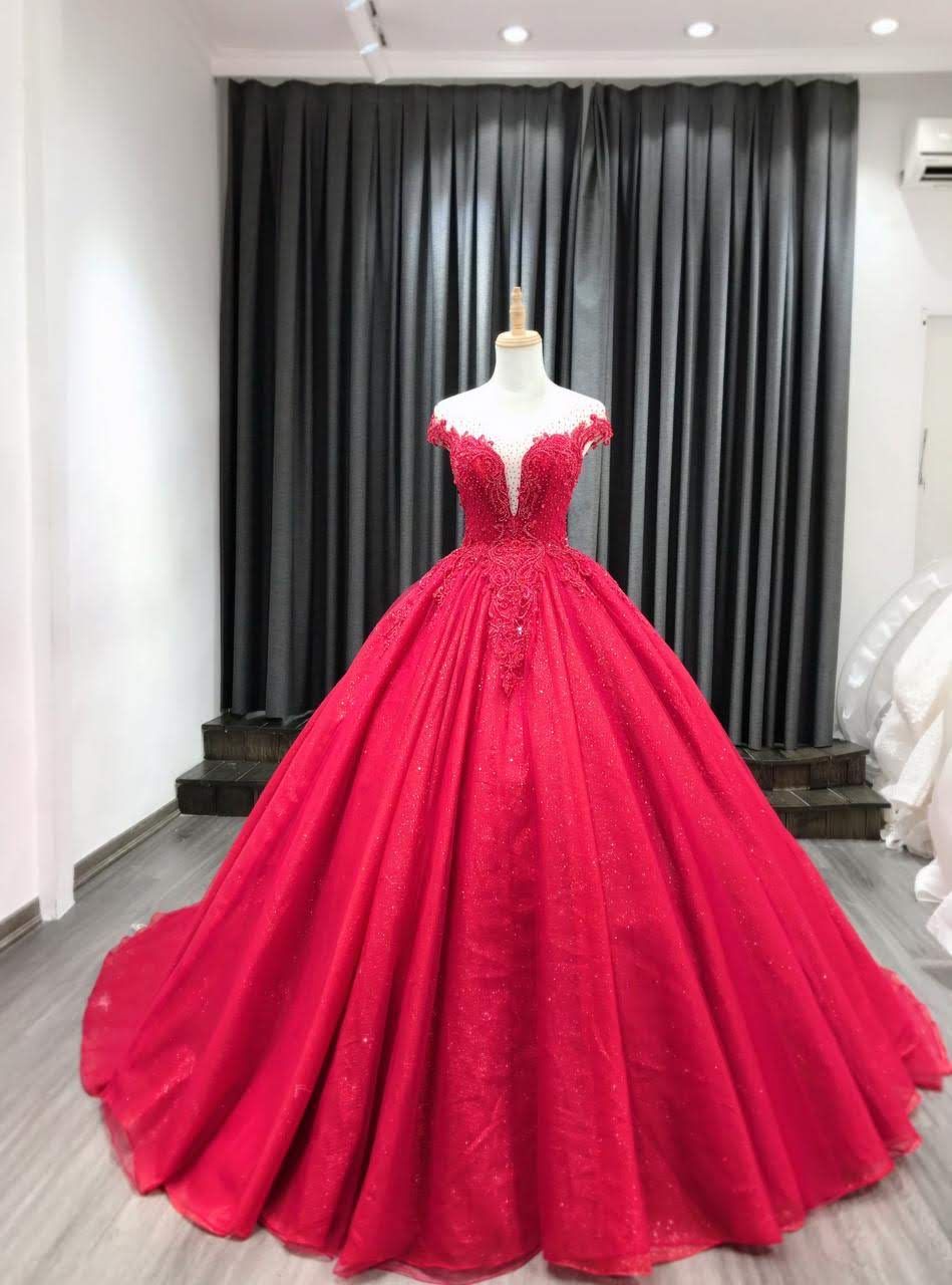 Sparkly red Quinceanera dresses prom dress cg19029