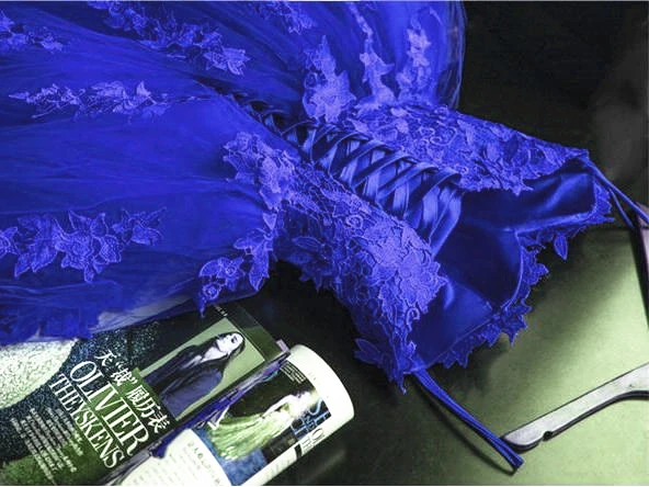 Royal Blue Tulle Strapless Ball Gown Long Prom Dress, Blue Party Dress 2021 cg19085