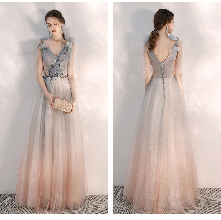 Ombre Beaded Tulle Prom Dress cg19405