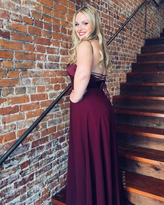 Gorgeous Burgundy Chiffon Long Formal Dress Prom Dress cg19506