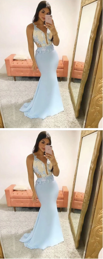 Charming V-neck Mermiad Prom Dress cg19697
