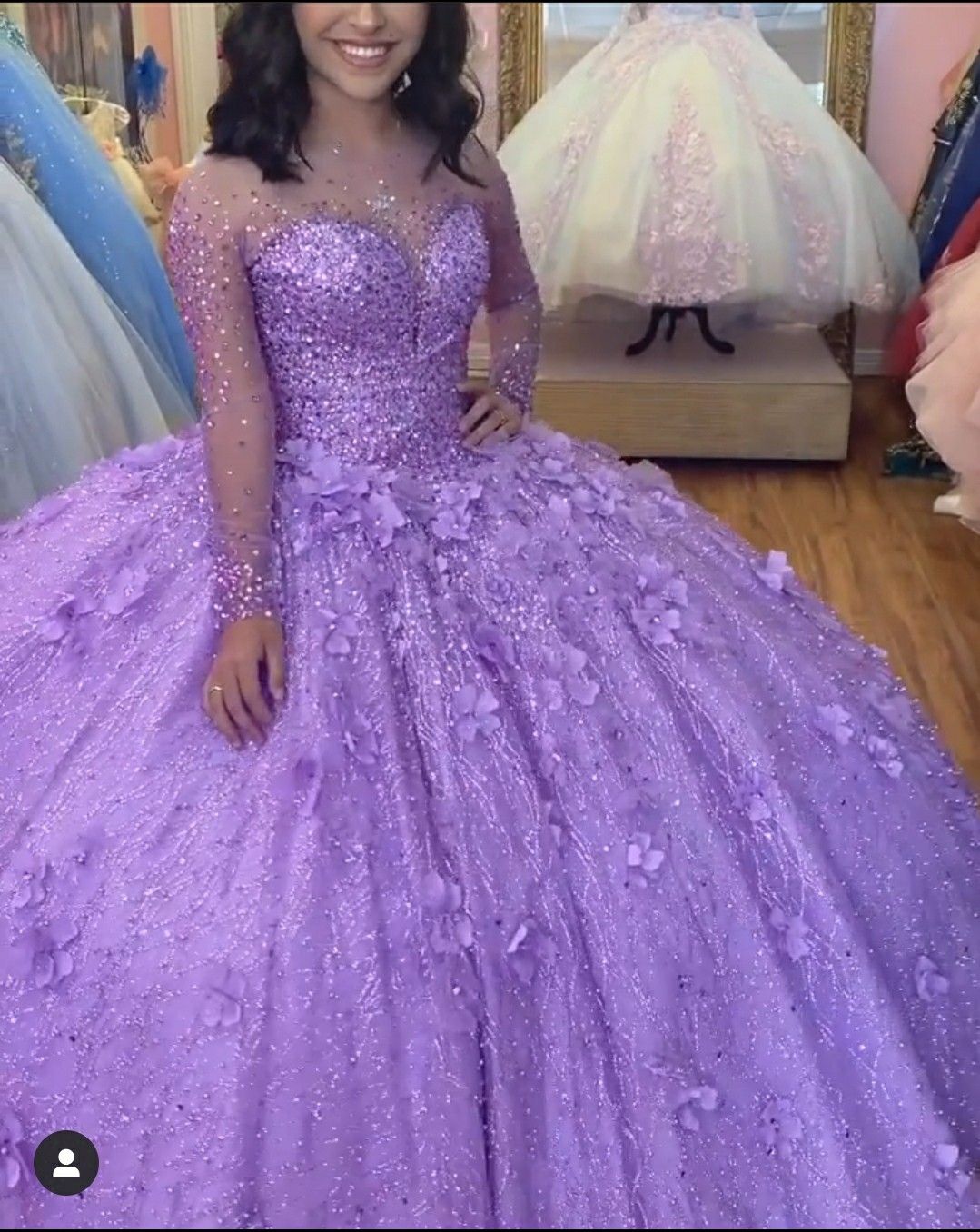Elegant Purple Lace Ball Gown Quinceanera prom Dress For Sweet 16 cg19727