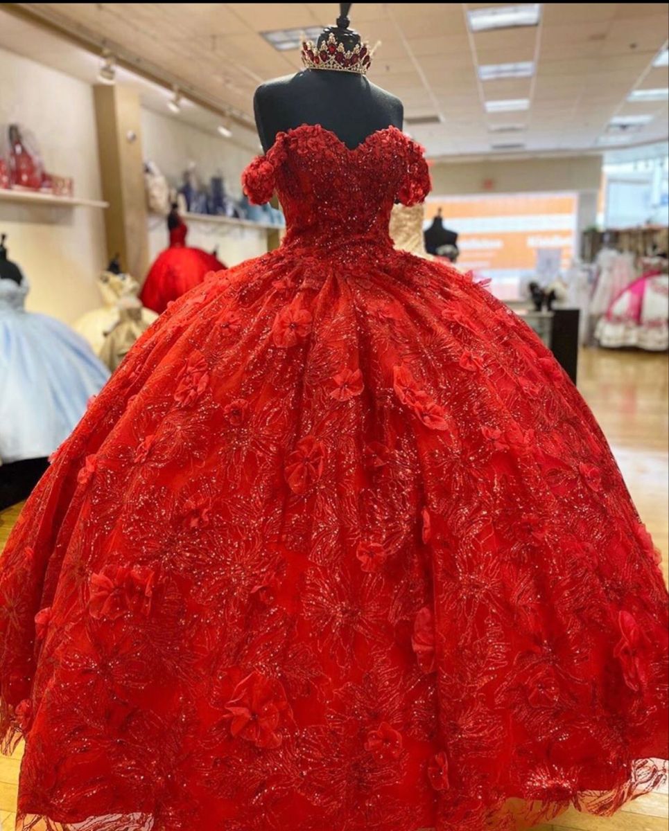 Elegant red Ball Gown Quinceanera prom Dress For Sweet 16 cg19730